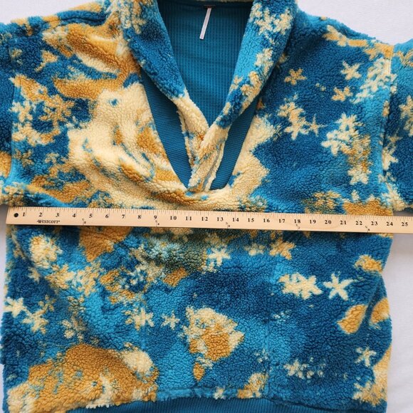 Free People Floral Sherpa Pullover Jacket Warm Comfy Cozy Winter Ski Cabincore - Picture 7 of 8